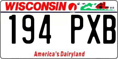 WI license plate 194PXB
