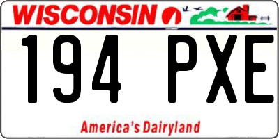 WI license plate 194PXE