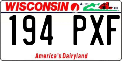 WI license plate 194PXF
