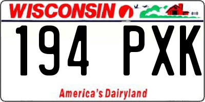 WI license plate 194PXK