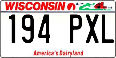 WI license plate 194PXL