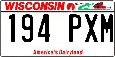WI license plate 194PXM
