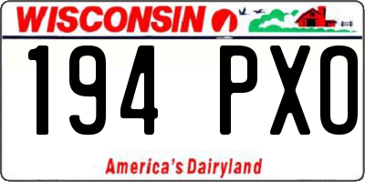 WI license plate 194PXO