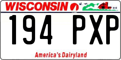 WI license plate 194PXP