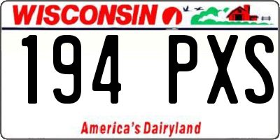WI license plate 194PXS