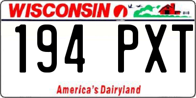 WI license plate 194PXT