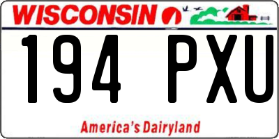 WI license plate 194PXU