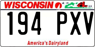 WI license plate 194PXV