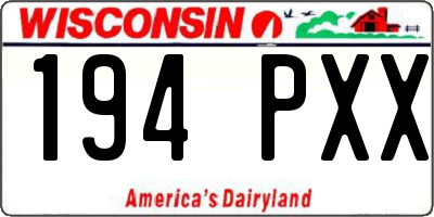 WI license plate 194PXX