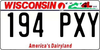 WI license plate 194PXY