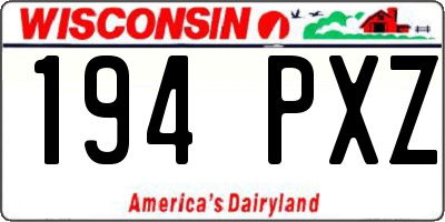 WI license plate 194PXZ