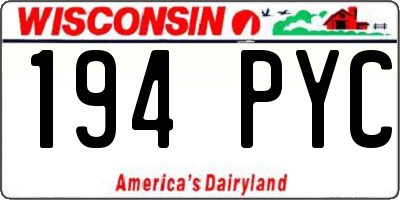 WI license plate 194PYC