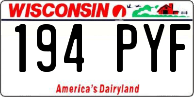 WI license plate 194PYF
