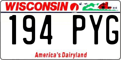 WI license plate 194PYG