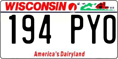 WI license plate 194PYO