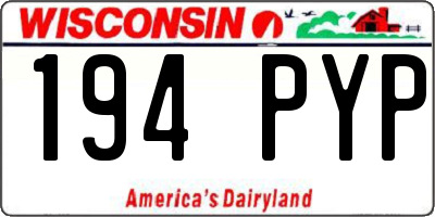 WI license plate 194PYP