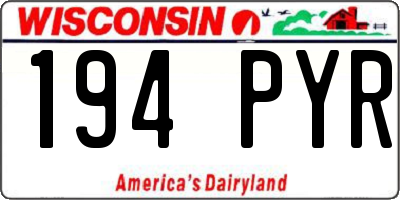WI license plate 194PYR