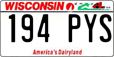 WI license plate 194PYS