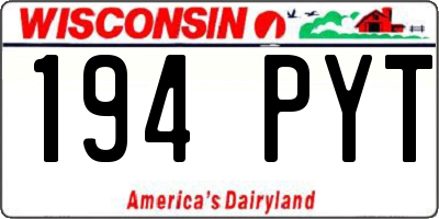 WI license plate 194PYT