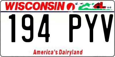 WI license plate 194PYV