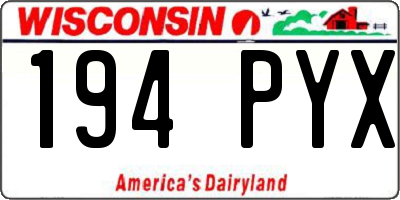 WI license plate 194PYX