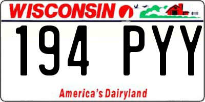 WI license plate 194PYY