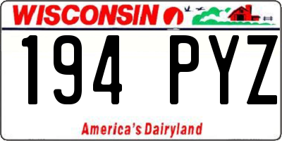 WI license plate 194PYZ