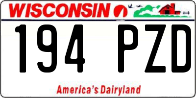 WI license plate 194PZD