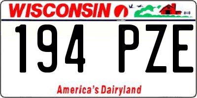 WI license plate 194PZE