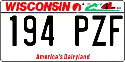 WI license plate 194PZF