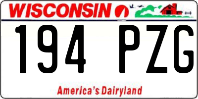 WI license plate 194PZG