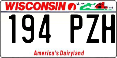WI license plate 194PZH