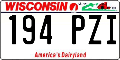 WI license plate 194PZI