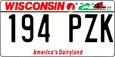 WI license plate 194PZK