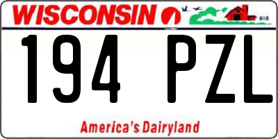 WI license plate 194PZL