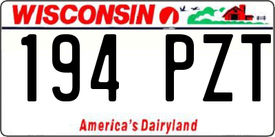 WI license plate 194PZT