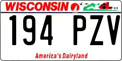 WI license plate 194PZV