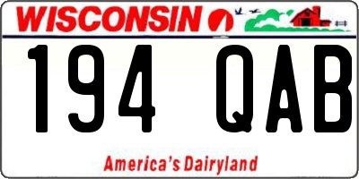 WI license plate 194QAB