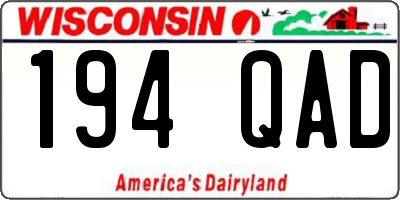 WI license plate 194QAD