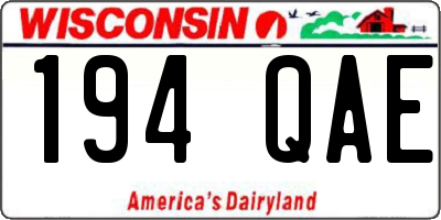 WI license plate 194QAE
