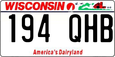 WI license plate 194QHB