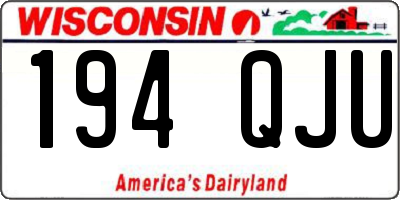 WI license plate 194QJU