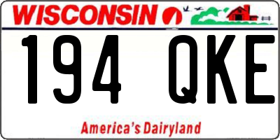 WI license plate 194QKE