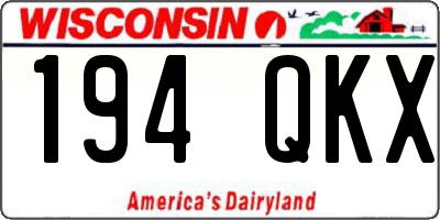 WI license plate 194QKX