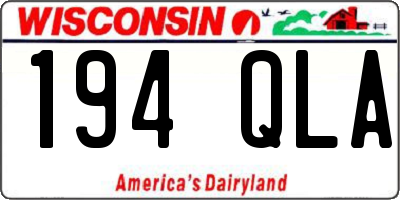 WI license plate 194QLA