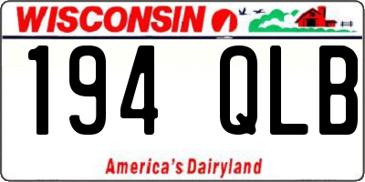 WI license plate 194QLB