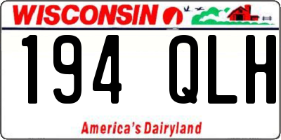 WI license plate 194QLH