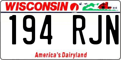 WI license plate 194RJN