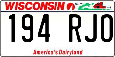 WI license plate 194RJO