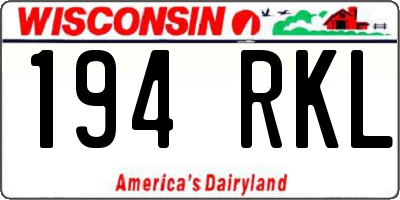 WI license plate 194RKL